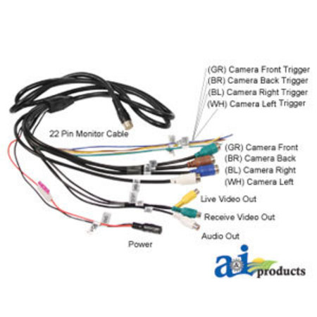 A & I Products CabCAM 7" LCD TFT Color Quad Monitor 13" x8" x4" A-QM7127R